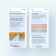Vasemmalla näkyy harjoitus nimeltä 'Käänteinen nukahtamisyritys eli paradoksaalinen intentio" ja sen kuvaus sekä harjoitus "Tietoinen kävely". Oikealla on harjoitukset syvähengitykseen ja progressiiviseen rentoutukseen.